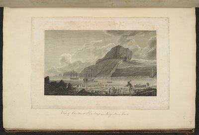 Widok na port Bożego Narodzenia na wyspie Kerguelen, grudzień 1776 autorstwa John Webber