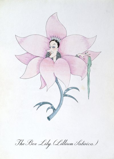 Pszczoła lilia (Lilium satyryczne), ilustracja z „Fałszywej księgi botaniki” Johna Weira autorstwa John Weir