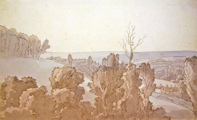 Widok na Bridewell (pióro i atrament oraz niebieskie i szare plamy na papierze) autorstwa John White Abbott