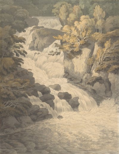 Cascade of the Aray w Inveraray w Szkocji, 30 czerwca 1791. autorstwa John White Abbott