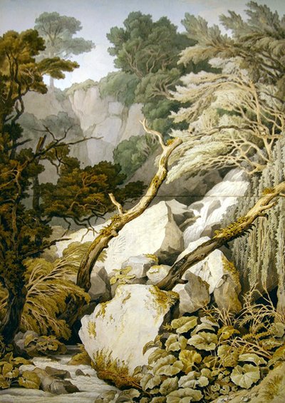Chudleigh, Devon (pióro i szary tusz oraz akwarela na ołówku na papierze) autorstwa John White Abbott