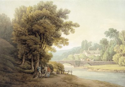 Dunsford Bridge (wc na papierze) autorstwa John White Abbott