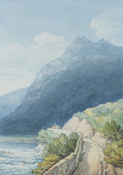 Dart at Holne Chase, Devon (toaleta, długopis i atrament) autorstwa John White Abbott