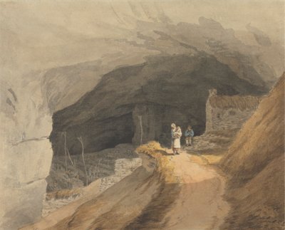 The Mouth of the Cavern w Castleton w Peak of Derby autorstwa John White Abbott