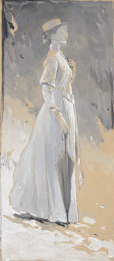 Młoda kobieta w bieli: panna Cynthia autorstwa John White Alexander