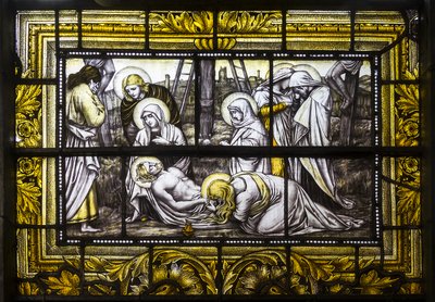 Oxford, Trinity College, James Powell & Sons, John William Brown (1842-1928), The Deposition, 1885 autorstwa John William Brown
