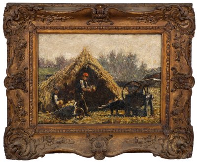 Siekanie buraków, ok.1880 autorstwa John William Buxton Knight