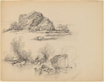 Skały wzdłuż brzegu jeziora [odbyt] autorstwa John William Casilear