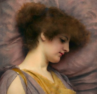 Odległe myśli, autor: John William Godward autorstwa John William Godward