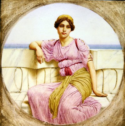 Refleksje, 1918 (wc na papierze) autorstwa John William Godward