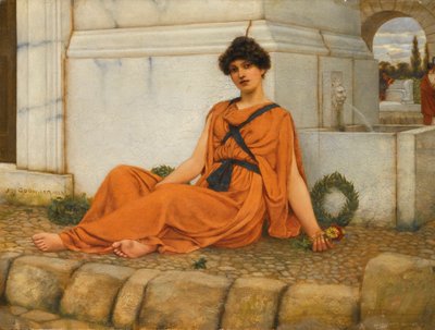 Repose, The Flower Girl autorstwa John William Godward