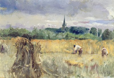 Harvest Field, Stratford-upon-Avon (olej na płótnie) autorstwa John William Inchbold