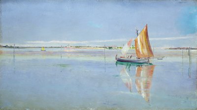 Na lagunie, Wenecja (olej na płótnie) autorstwa John William Inchbold