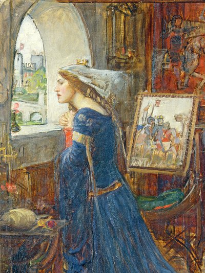 Uczciwa Rosamunda, ok. 1916 (olej na płótnie) (detal z 239421) autorstwa John William Waterhouse