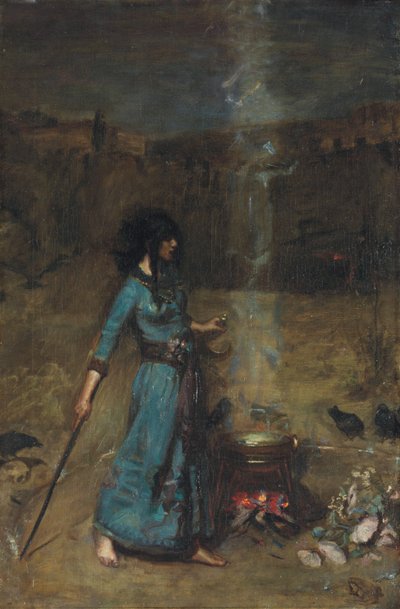 Studium dla Magicznego Kręgu, 1886 autorstwa John William Waterhouse