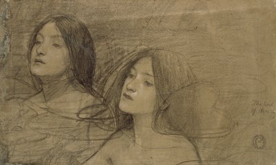 Studium dwóch nimf dla „Hylasa i nimf”, ok. 1890 r. autorstwa John William Waterhouse