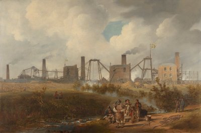 Widok kopalni Murton w pobliżu Seaham w hrabstwie Durham autorstwa John Wilson Carmichael
