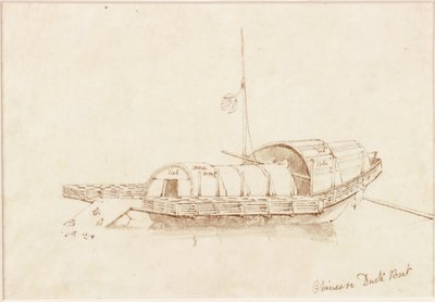 Chińska łódka z kaczki (atrament (spirala) na papierze (na papierze)) autorstwa John Wilson Carmichael