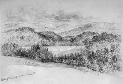 Hillbeck Embankment koło Brampton (bc i ołówek na papierze) autorstwa John Wilson Carmichael