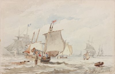 Off Hartlepool (ołówek i akwarela na papierze) autorstwa John Wilson Carmichael