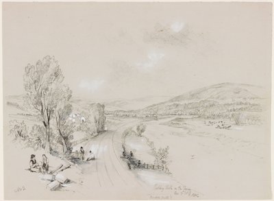 Ridley Hall, Bardon Mill, 1837 (pne i ołówek na papierze) autorstwa John Wilson Carmichael