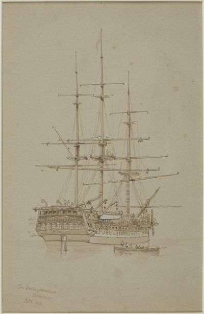 Buckinghamshire, Bombay (ołówek i akwarela (monochromatyczny) na papierze (szary)) autorstwa John Wilson Carmichael