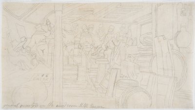 Gabinet H.M.S. Cezar (ołówek na papierze (trasówka)) autorstwa John Wilson Carmichael