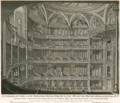 Wnętrze późnego Theatre Royal, Drury Lane, Londyn autorstwa John Winston