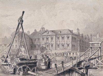 Hala handlarzy rybami od północnego wschodu, Londyn, ok. 1835 r. autorstwa John Woods