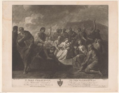 Prediking van Johannesa de Doper Głoszenie św. Jana na pustyni (tytuł na obiekcie) autorstwa John Wright