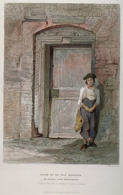Drzwi starej rezydencji na Gravel Lane, City of London, 1851 autorstwa John Wykeham Archer