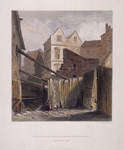 Fleet River, Londyn, 1851 autorstwa John Wykeham Archer