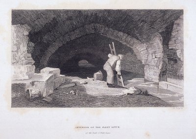 Fleet River, Londyn, 1851 autorstwa John Wykeham Archer