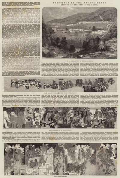 Obrazy w jaskiniach Ajanta, Muzeum Domu Wschodnioindyjskiego autorstwa John Wykeham Archer