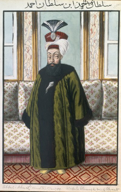 Abdul Hamid I (1725-89) Sułtan 1774-89, z „Seria portretów cesarzy Turcji”, 1808 autorstwa John Young