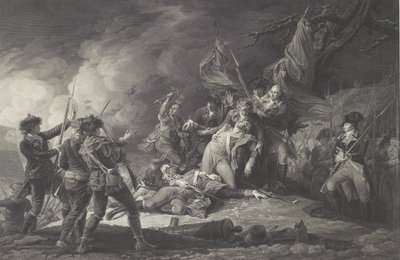 Śmierć generała Montgomery, podczas ataku na Quebec, grudzień 1775, 1798 autorstwa John after Trumbull