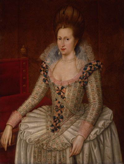 Królowa Anna Danii, c.1605 (olej na panelu) autorstwa John de the Elder (attr. to) Critz