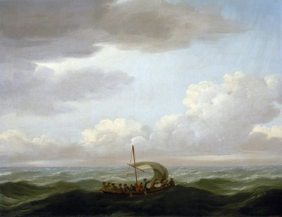 Załoga galery "Luxborough" w łodzi ratunkowej. Obraz olejny namalowany około 1727 roku przez Johna Cleveleya (1712-1777). autorstwa John the Elder Cleveley