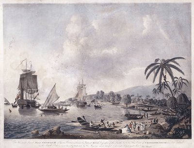 Widok na zatokę Matavai, Tahiti, 1787 autorstwa John the Younger Cleveley