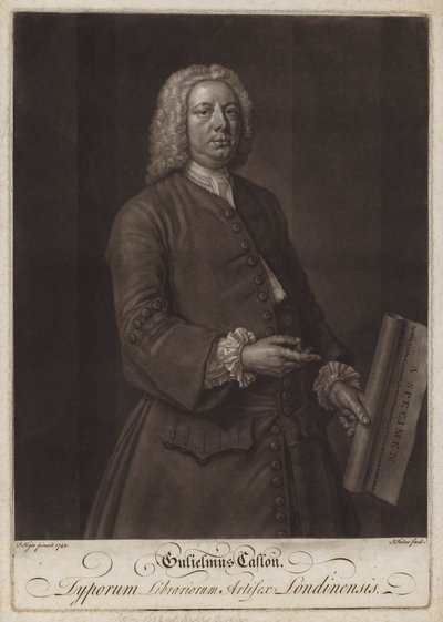 William Caslon, angielski typograf (mezzotinta) autorstwa John the younger Faber
