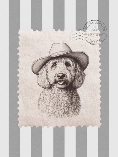 Znaczek „Kowboj Goldendoodle” autorstwa Jolly and Dash