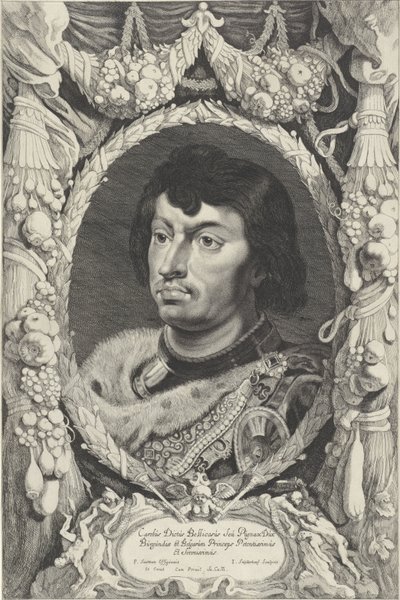 Portret Karola Śmiałego, księcia Burgundii Duces Burgundiae (tytuł serii) autorstwa Jonas Suyderhoef