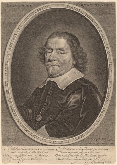 Daniel Heinsius autorstwa Jonas Suyderhoff after Jacob Fransz van der Merck