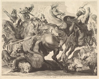 Polowanie na lwa autorstwa Jonas Suyderhoff after Sir Peter Paul Rubens