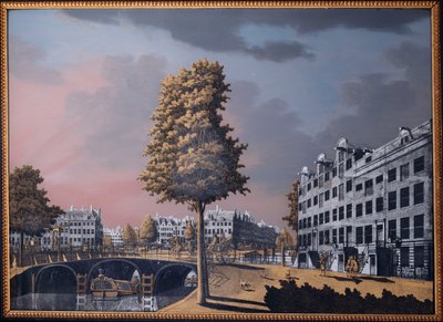 Widok na Herengracht z widokiem na Binnenamstel i Nieuwe Herengracht, Amsterdam, 1776 autorstwa Jonas Zeuner