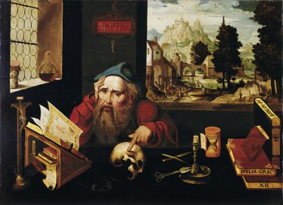 Święty Hieronim w swojej celi, 1520s autorstwa Joos van Cleve