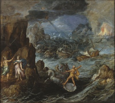 Wrak floty greckiej w drodze do domu z Troi, ok. 1585-90 autorstwa Joos or Josse de Momper