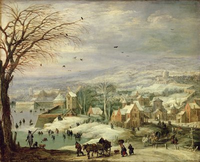 Wiejski krajobraz zimą, ok. 1615-20 (olej na miedzi autorstwa Joos or Josse de Momper