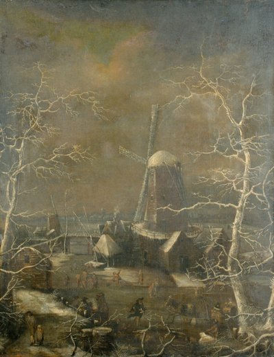 Scena zimowa, ok. 1600 (olej na płótnie) autorstwa Joos or Josse de The Younger (attr. to) Momper