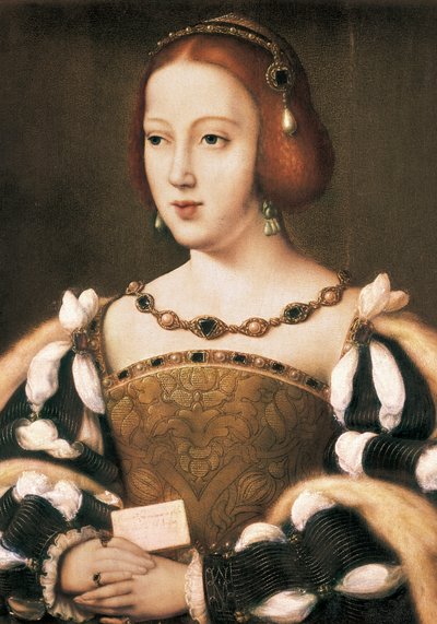 Portret Eleonory Austriackiej (olej na drewnie) autorstwa Joos van Cleve